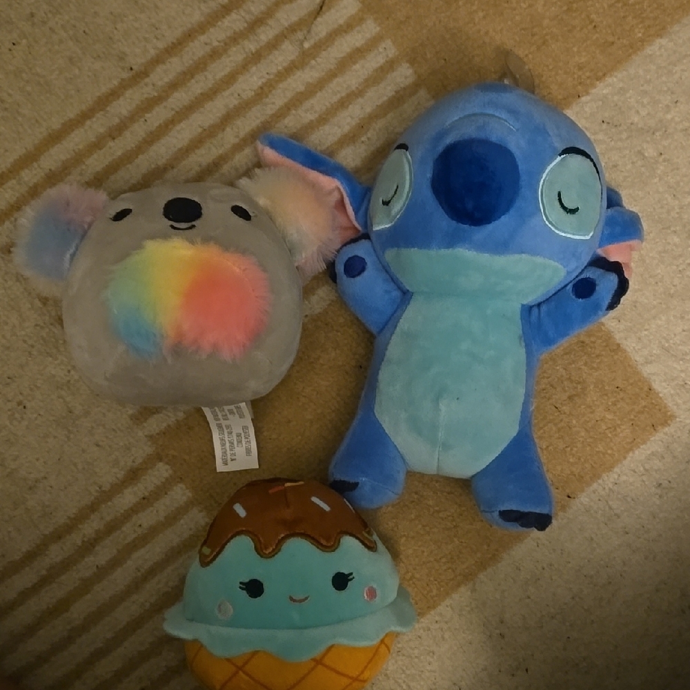 Blue and Gray Plush Toy Set